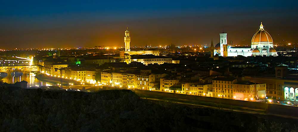 Europe Italy Florence Florence at Night Panoramic