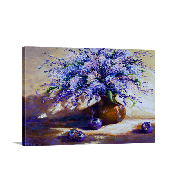 Plums and Purple Flowers