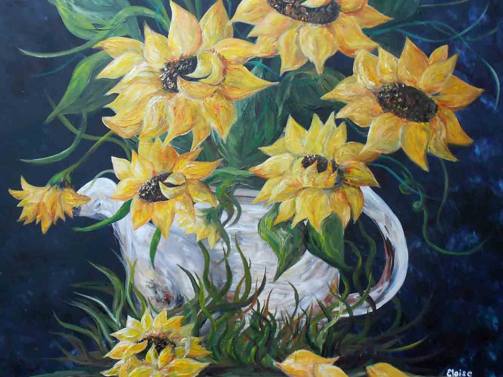 Sunflowers in Country Pot