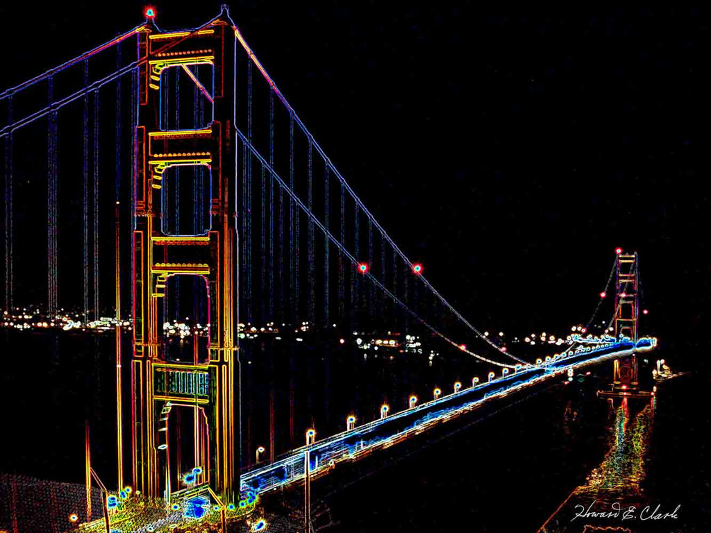 Glowing Golden Gate Bridge