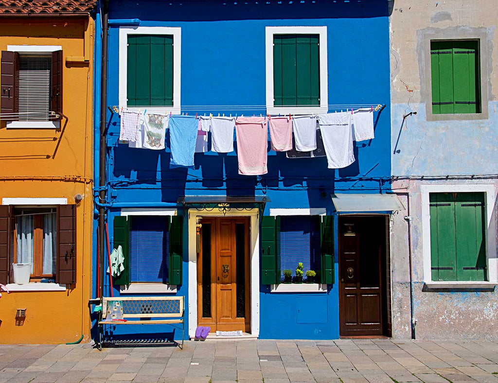 Europe Italy Burano Blue Laundry