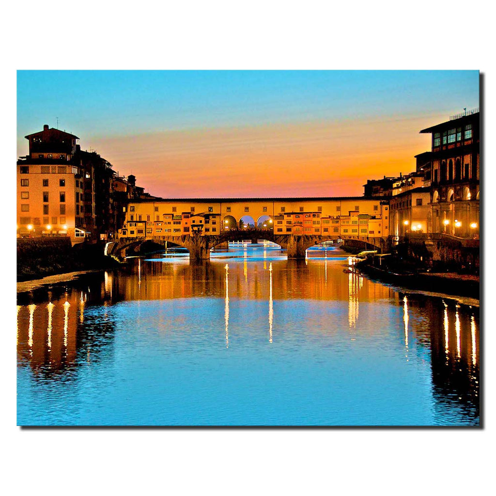 Europe Italy Florence Ponte Vecchio Sunset