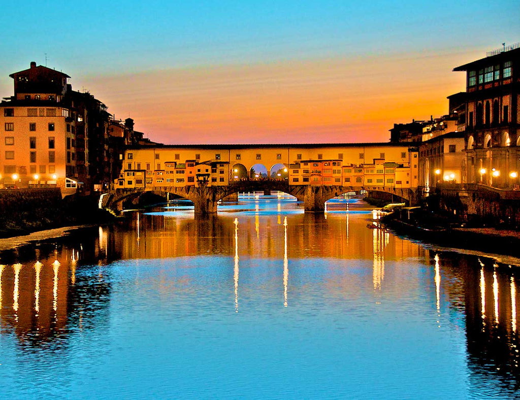 Europe Italy Florence Ponte Vecchio Sunset