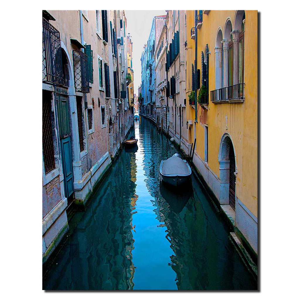 Europe Italy Venice Canal Boats Yellow