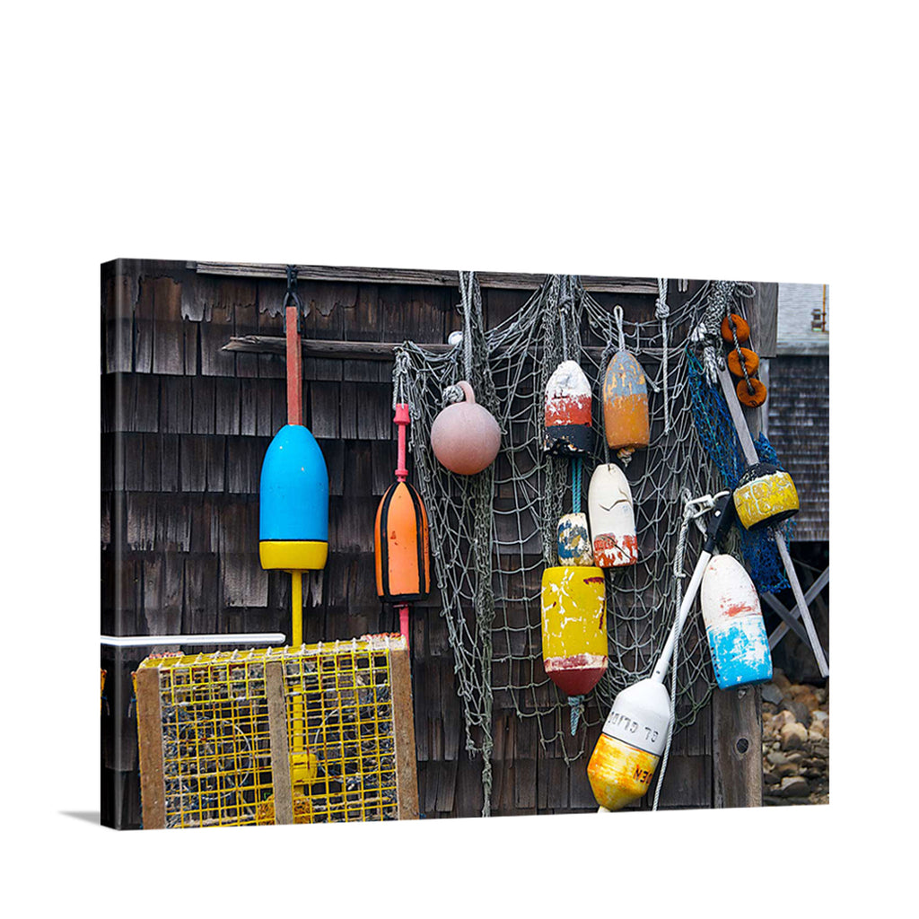 US Massachusetts Colorful Buoys in Rockport