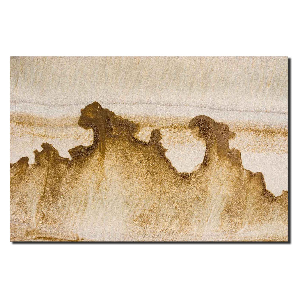 Sea Foam On Sand Evokes Hokusai
